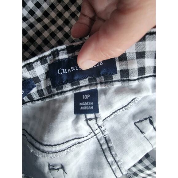 Charter Club Womens Bristol Capri Black White Checkered Size 10p - Picture 8 of 8